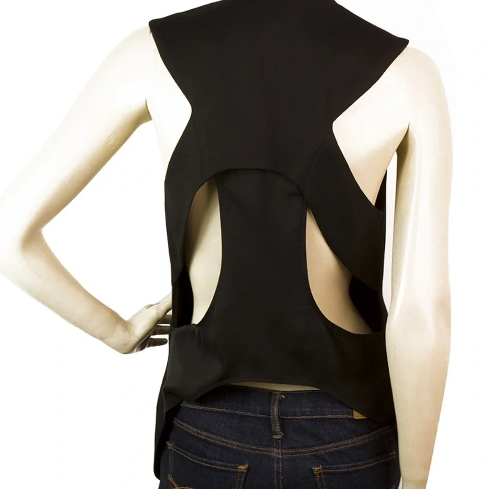 Helmut Lang Black Wool Long Back Gillet - Picture 5 of 5